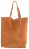 Kožené kabelka shopper bag Vera Pelle zrzavá 601
