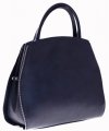 Kožená kabelka kufřík s možností rozšíření Tmavě modrá