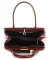 Kožené kabelka kufřík Genuine Leather hnědá 816(1