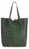 Kožené kabelka shopper bag Vittoria Gotti zelená V602