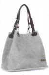 Kožené kabelka shopper bag Vittoria Gotti světle šedá V2050