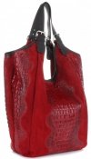 Kožené kabelka shopper bag Vera Pelle bordová 9551