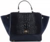 Kožené kabelka kufřík Genuine Leather tmavě modrá 295