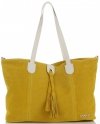 Kožené kabelka shopper bag Vittoria Gotti žlutá V3076