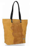 Kožené kabelka shopper bag Vittoria Gotti hořčicová V2380