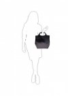 Kožená kabelka Shopperbag s kosmetickou kapsičkou černá