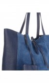 Kožené kabelka shopper bag Vittoria Gotti modrá V602