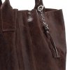 Kožené kabelka shopper bag Genuine Leather hnědá 788