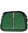 Kožené kabelky listonošky Genuine Leather 3 přihrádky zelená