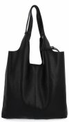 Italská Kožená Kabelka Shopper Bag s Kosmetickou 165 Černá
