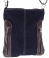 Kožené kabelka listonoška Genuine Leather tmavě modrá 444