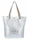 Kožené kabelka shopper bag Vittoria Gotti stříbrná B24
