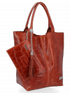 Kožené kabelka shopper bag Vittoria Gotti hnědá B15