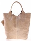 Kožené kabelka shopper bag Genuine Leather béžová 555