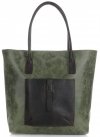 Kožené kabelka shopper bag Genuine Leather zelená 358