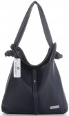 Kožené kabelka shopper bag Vittoria Gotti tmavě modrá V5701