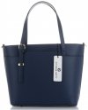 Kožené kabelka klasická Vittoria Gotti tmavě modrá V3304