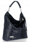 Kožené kabelka univerzální Vittoria Gotti tmavě modrá V1579COCO