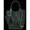 Kožené kabelka shopper bag Vittoria Gotti lahvově zelená B22