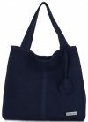 Kožené kabelka shopper bag Vittoria Gotti tmavě modrá V501