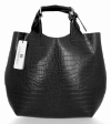 Kožené kabelka shopper bag Vittoria Gotti černá VG804