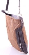 Kožené kabelka listonoška Genuine Leather zemitá 444