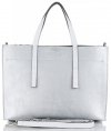 Kožené kabelka kufřík Vittoria Gotti stříbrná V3223