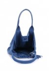 Kožené kabelka shopper bag Genuine Leather modrá 801