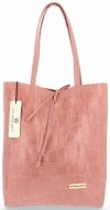 Kožené kabelka shopper bag Vittoria Gotti růžová V299COCO