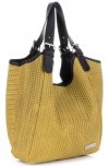 Kožené kabelka shopper bag Vittoria Gotti žlutá V80050