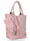 Kožené kabelka shopper bag Vittoria Gotti pudrová růžová B23