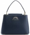 Kožené kabelka kufřík Vittoria Gotti tmavě modrá V7710