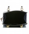 Kožené kabelka kufřík Genuine Leather tmavě modrá 214E