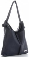 Kožené kabelka shopper bag Vittoria Gotti tmavě modrá V5701
