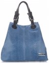 Kožené kabelka shopper bag Vittoria Gotti modrá V2L