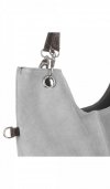 Kožené kabelka listonoška Genuine Leather světle šedá 517