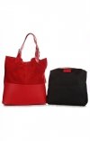 Kožená kabelka exkluzivní Shopper bag Červená