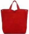 Kožené kabelka shopper bag Vera Pelle červená A19