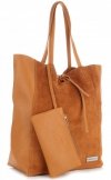 Kožené kabelka shopper bag Vittoria Gotti zrzavá V602