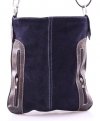 Kožené kabelka listonoška Genuine Leather tmavě modrá 444