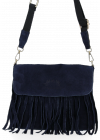 Kožené kabelka listonoška Vittoria Gotti tmavě modrá DB52