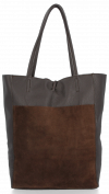 Kožené kabelka shopper bag Vittoria Gotti čokoládová V21E