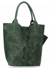 Kožené kabelka shopper bag Vittoria Gotti lahvově zelená B23