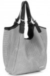 Kožené kabelka shopper bag Vittoria Gotti světle šedá V80050
