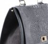 Kožené kabelka kufřík Genuine Leather šedá 295