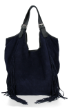Kožené kabelka shopper bag Vittoria Gotti tmavě modrá B10