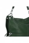 Kožené kabelka shopper bag Vera Pelle lahvově zelená 25