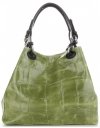 Kožené kabelka shopper bag Vittoria Gotti zelená V692754