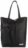Kožené kabelka shopper bag Vittoria Gotti černá V775
