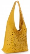 Kožené kabelka shopper bag Vittoria Gotti žlutá V31